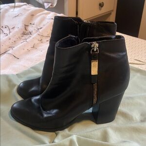Aldo Black Leather Ankle Booties